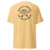 Snack & Conquer-T-Shirt (unisex) in der Farbe Yellow Haze, Rückansicht – Streetwear für Läufer