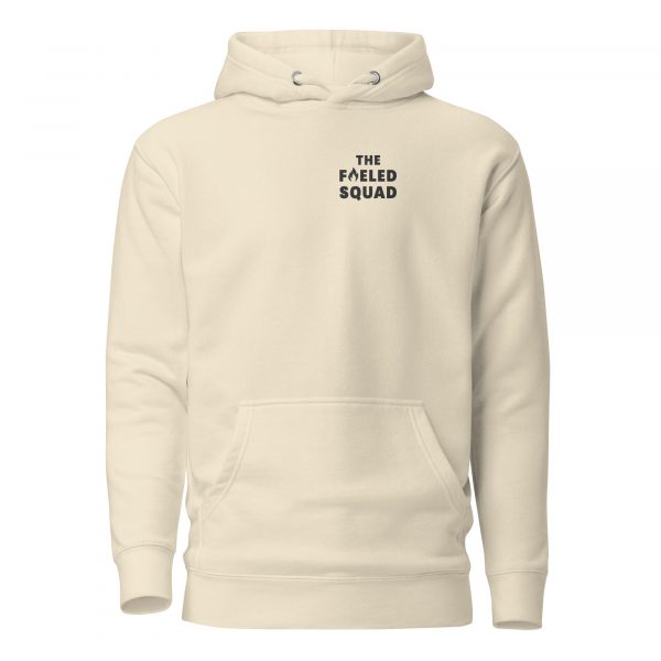 Snack & Conquer-Hoodie in der Farbe Bone, Frontansicht – Streetwear für Läufer