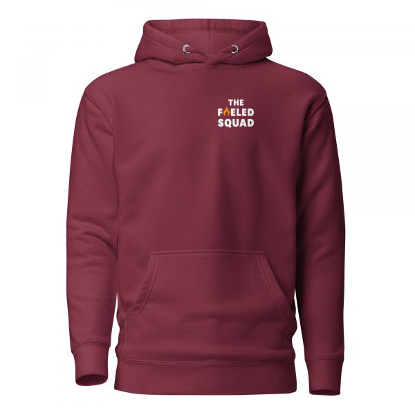 The Fueled Squad Streetwear-Hoodie aus der The Fueled Squad-Kollektion in der Farbe Maroon – Streetwear für Läufer