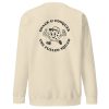 Rückansicht vom Snack & Conquer-Sweatshirt (unisex) von The Fueled Squad in der Farbe Bone – Streetwear für Läufer