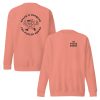 Unisex Snack & Conquer-Sweatshirt von The Fueled Squad in der Farbe Dusty Rose, Front- und Rückansicht