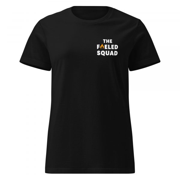 Das The Fueled Squad Damen-T-Shirt aus der The Fueled Squad-Kollektion in der Farbe Schwarz – Streetwear für Läuferinnen