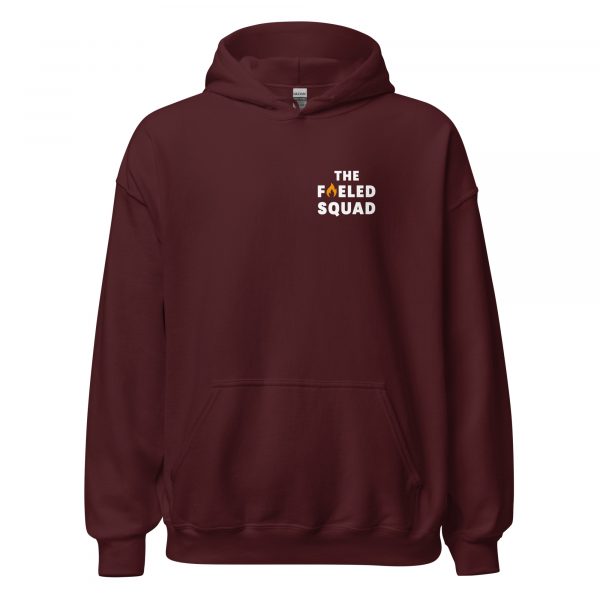 Good Things Take Time-Hoodie in der Farbe Kastanienbraun/Weinrot, Frontansicht – Streetwear für Läufer