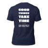Das Good Things Take Time-T-Shirt in der Farbe Navy – Streetwear für Läufer