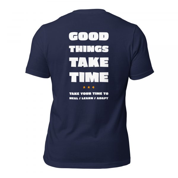 Das Good Things Take Time-T-Shirt in der Farbe Navy – Streetwear für Läufer