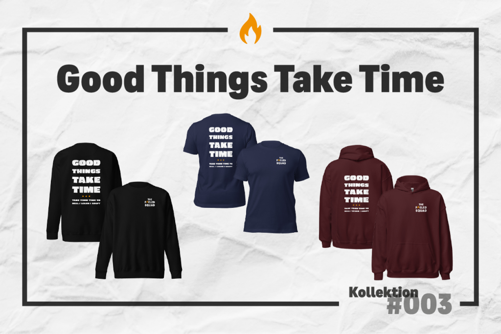 Übersicht über die Produkte der Good Things Take Time-Kollektion